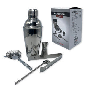 Kit Coqueteleira - 5 Peças - Aço Inox - Loja Lar Criativo