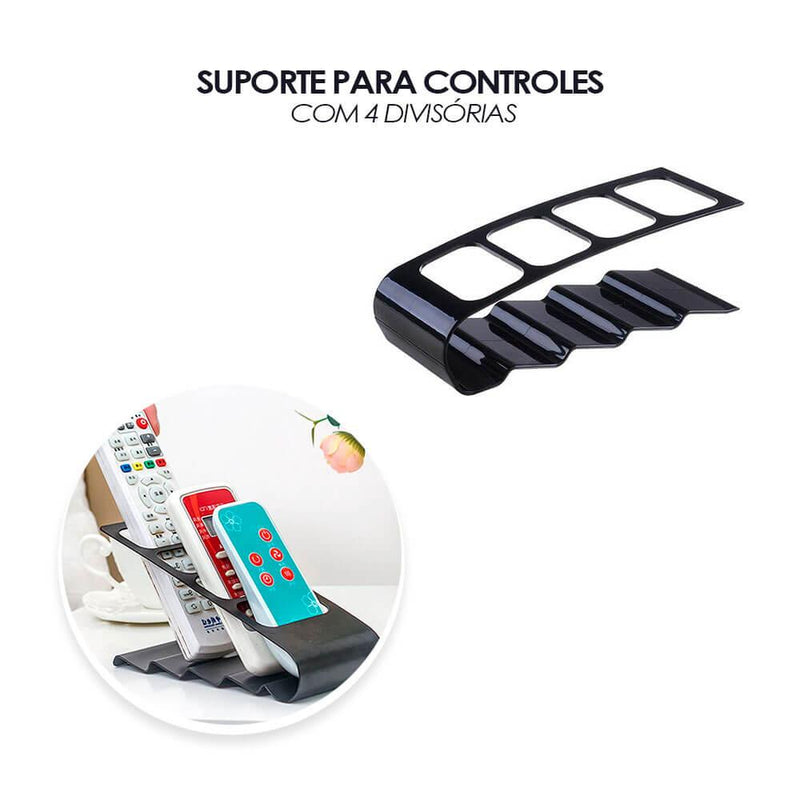 Suporte para Controle Remoto - 4 divisórias - Loja Lar Criativo