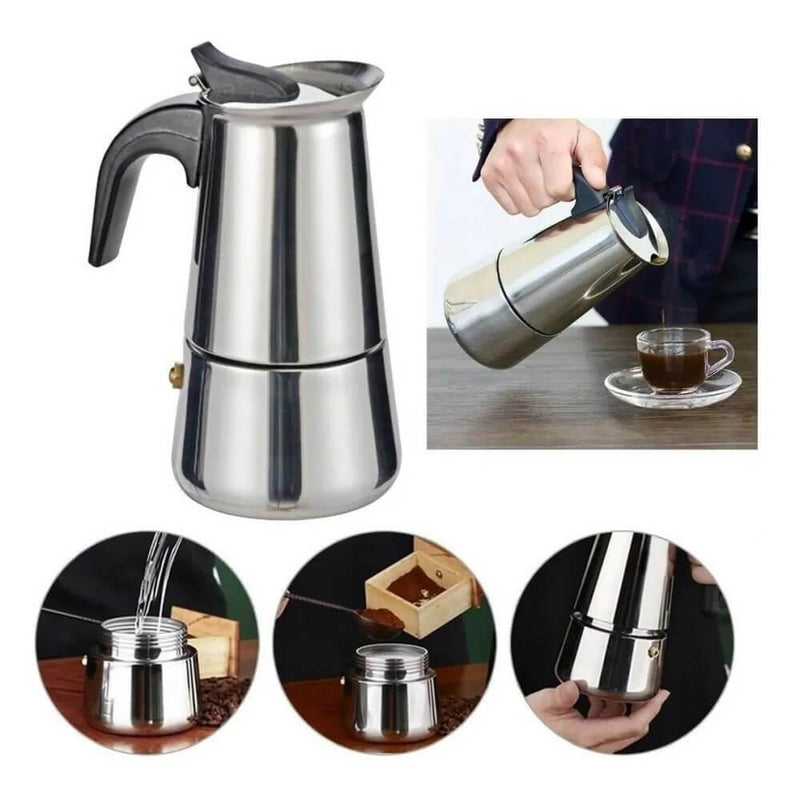 Cafeteira Italiana - Inox - 6 xícaras - Loja Lar Criativo